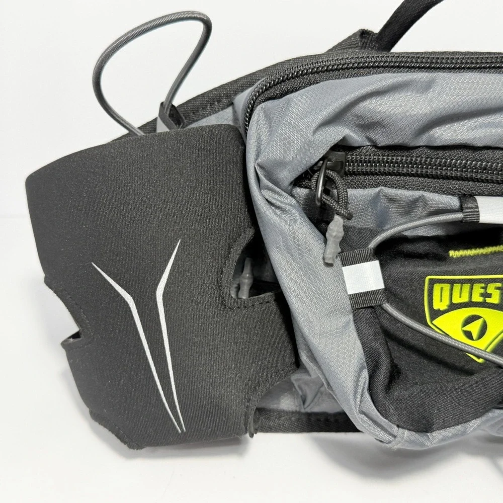 Quest Hydration Waist Pack Dual Bottle Holder Running Hiking Belt Grey Black